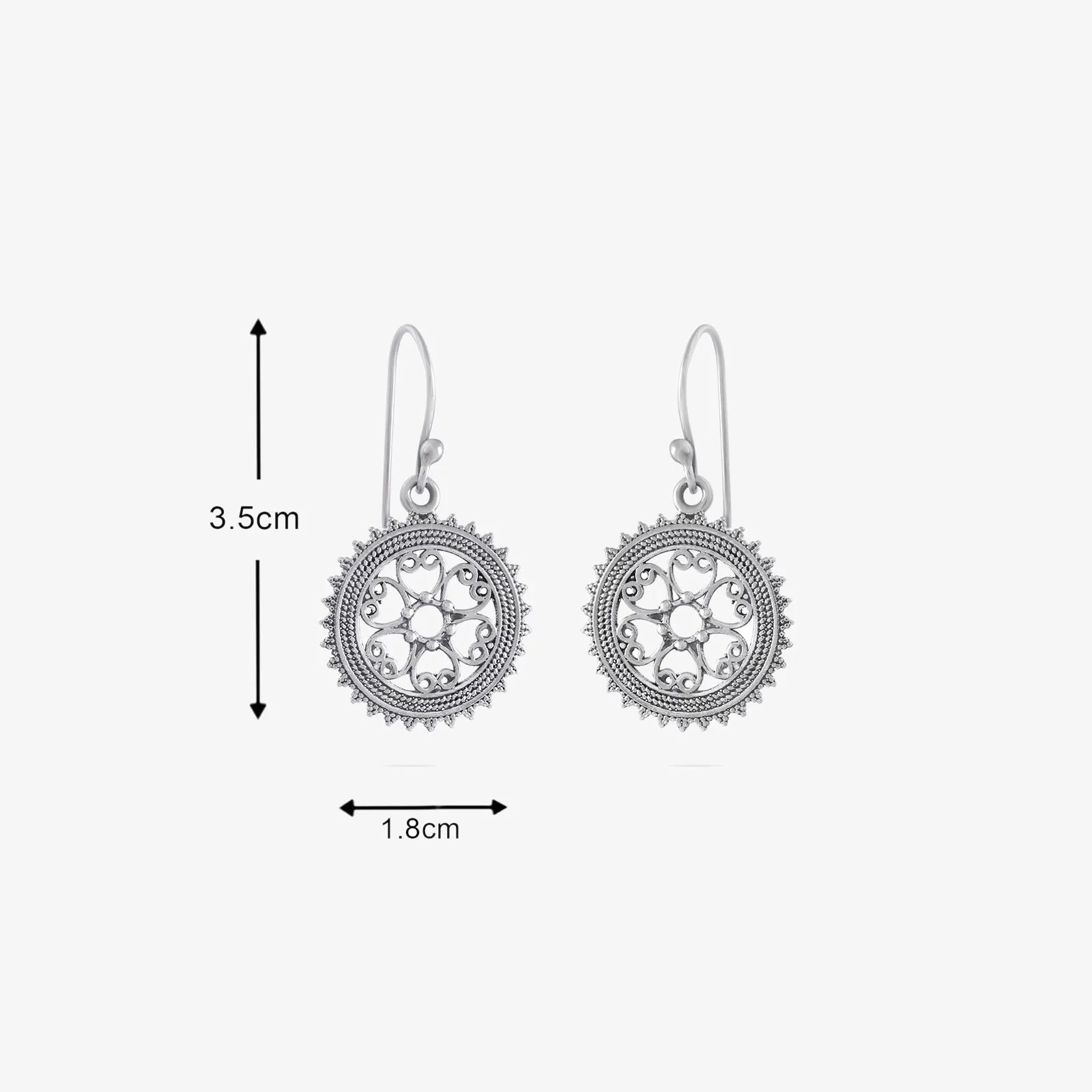 Mini Mandala Design Silver Earrings - Tweov Jewels