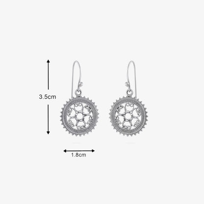 Mini Mandala Design Silver Earrings - Tweov Jewels