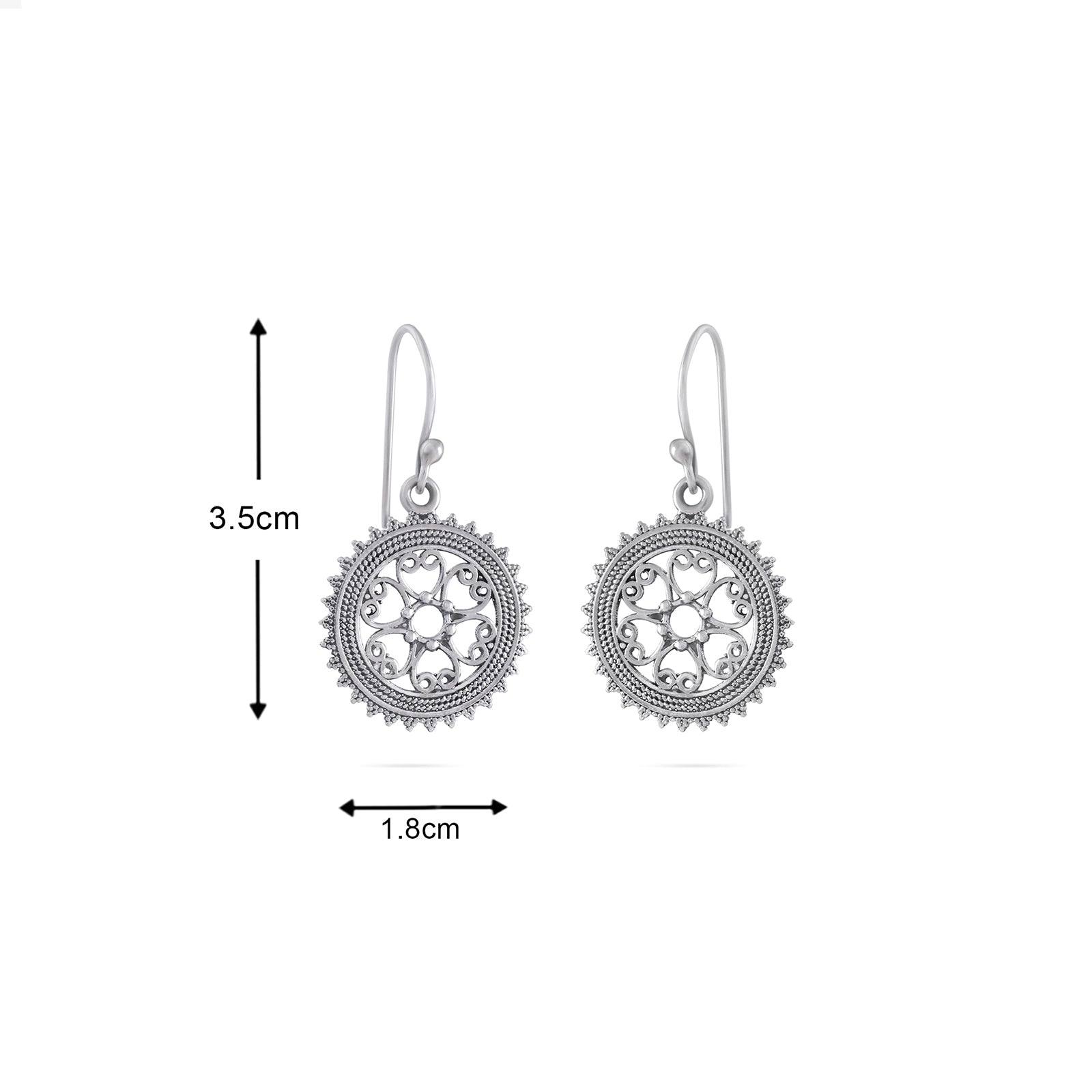 Mini Mandala Design Silver Earrings - Tweov Jewels