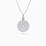 Floral Mandala Pendant 925 Sterling Silver
