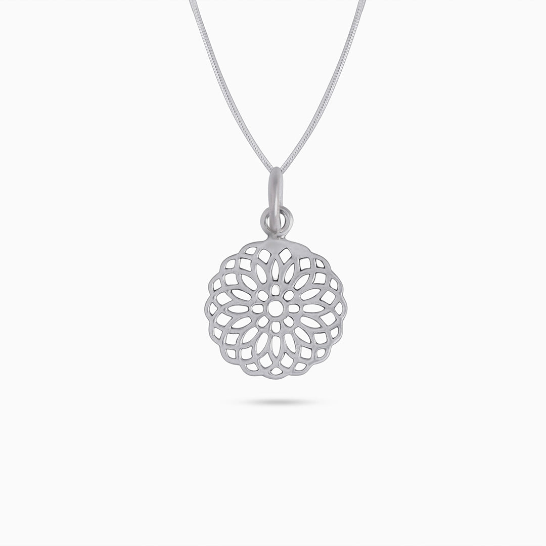 Silver Pendants - Pure 925 Silver Pendant &#8211; Designed With Simple Mandala