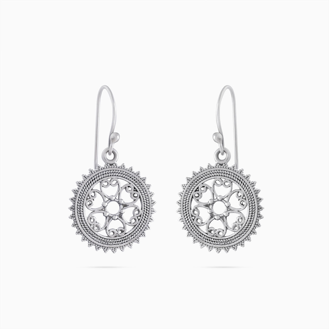 Silver Earrings - Pure Silver Earrings &#8211; Mini Serene Mandala Design