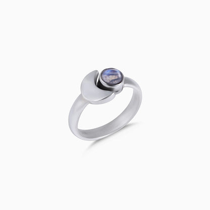 Silver Rings - Melting Labradorite Simple Silver Ring