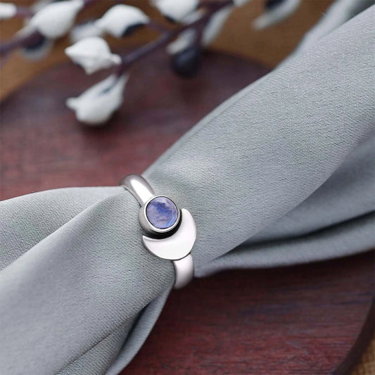 Classic Rings - Melting Labradorite Simple Silver Ring