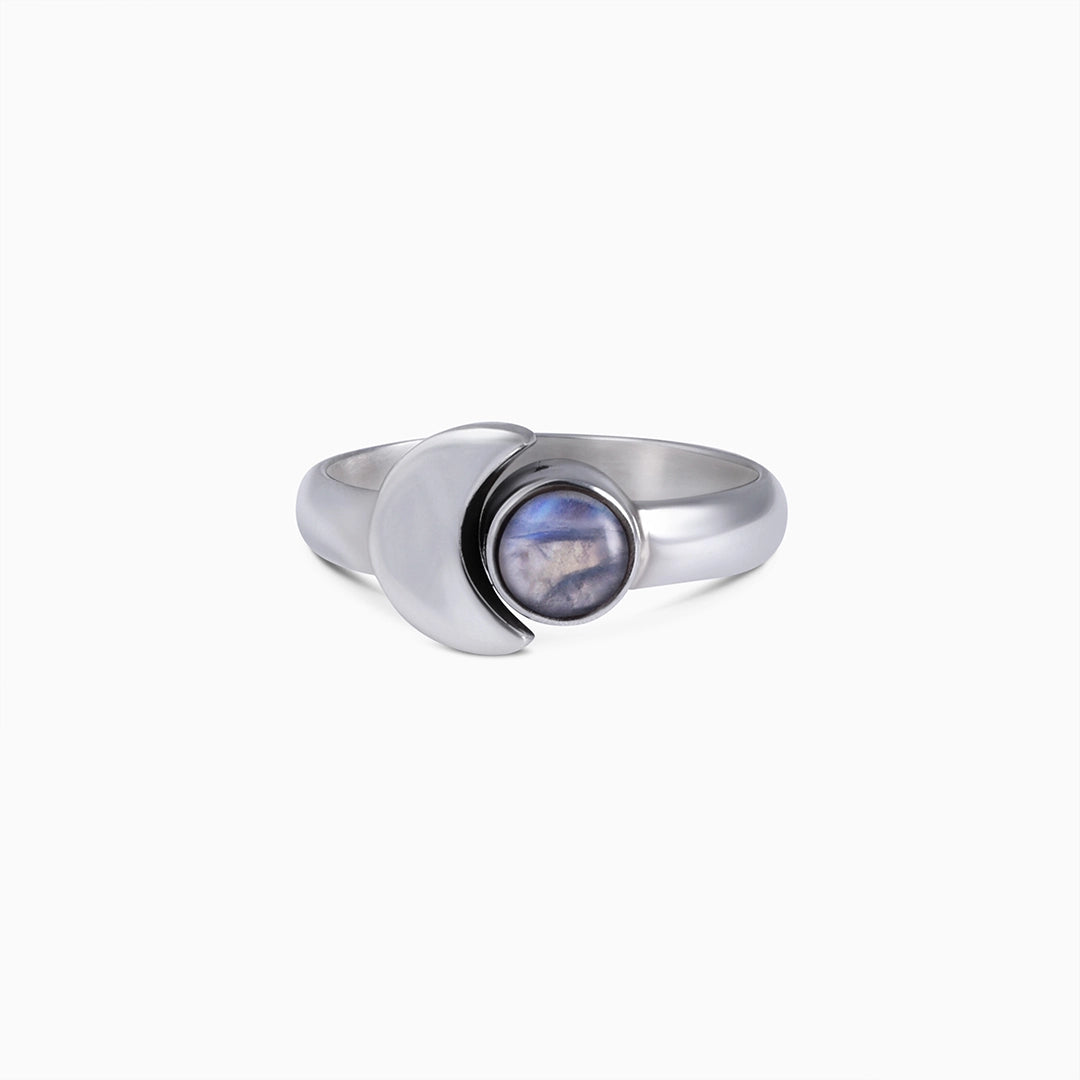 Silver rings for gift - Melting Labradorite Simple Silver Ring