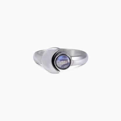 Silver rings for gift - Melting Labradorite Simple Silver Ring