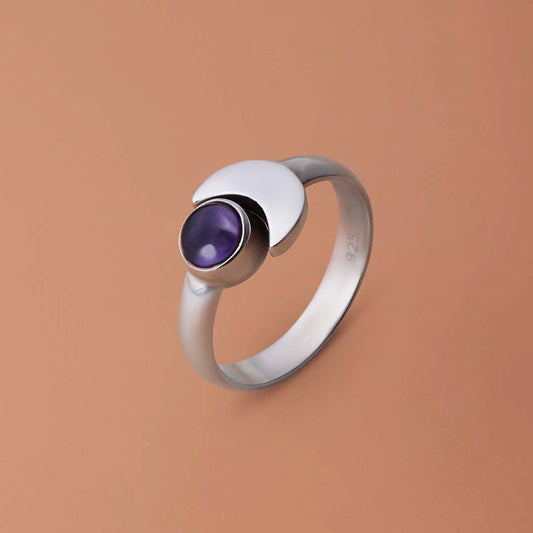 Classic Rings - Pure Silver Ring &#8211; Made With Lunar Brilliance Amethyst