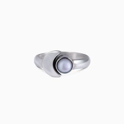 silver ring for gift - Pure Silver Ring &#8211; Moonbeam Glow With White Pearl