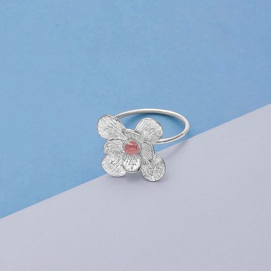 Cocktail Rings - Pure Silver Ring &#8211; Four-Leaf With Clover Shape