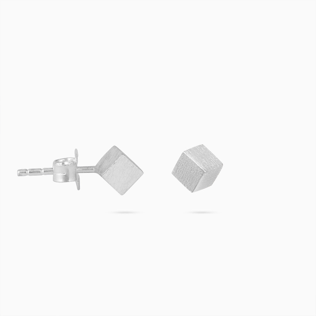 Tops Earrings - Pure Silver Studs &#8211; Mini Cubic Design