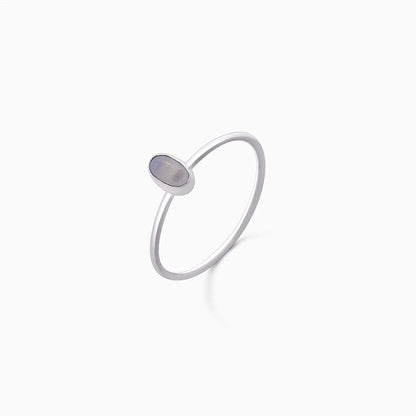 Daily wear silver ring - Pure Silver Ring &#8211; Simple Moon Stone Slim Fit