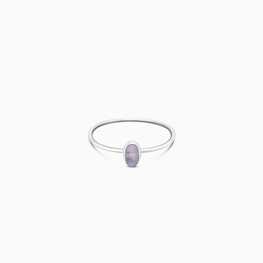 silver ring - Pure Silver Ring &#8211; Simple Moon Stone Slim Fit
