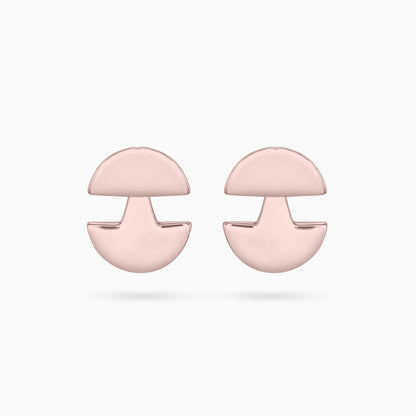 Silver stud - Pure Silver Earrings &#8211; 3 in 1 Rose Gold Dome Shaped Stud
