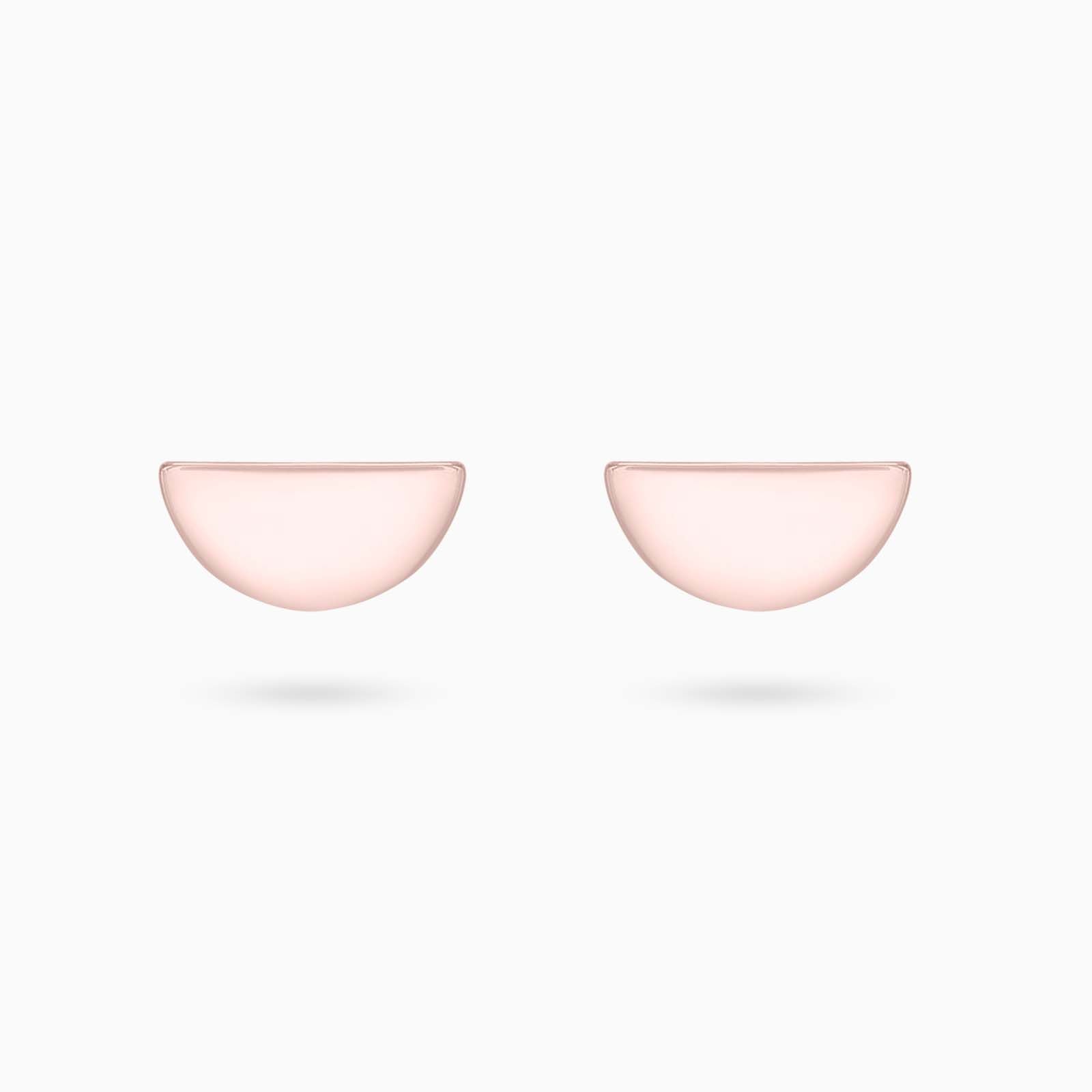 928 - Pure Silver Earrings &#8211; 3 in 1 Rose Gold Dome Shaped Stud