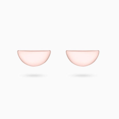 928 - Pure Silver Earrings &#8211; 3 in 1 Rose Gold Dome Shaped Stud