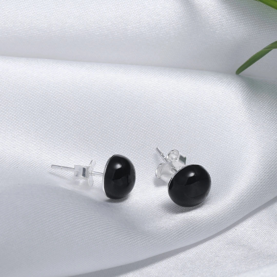 Pearl Earrings - Pure Silver Earrings &#8211; Ebony Nightfall Pearl