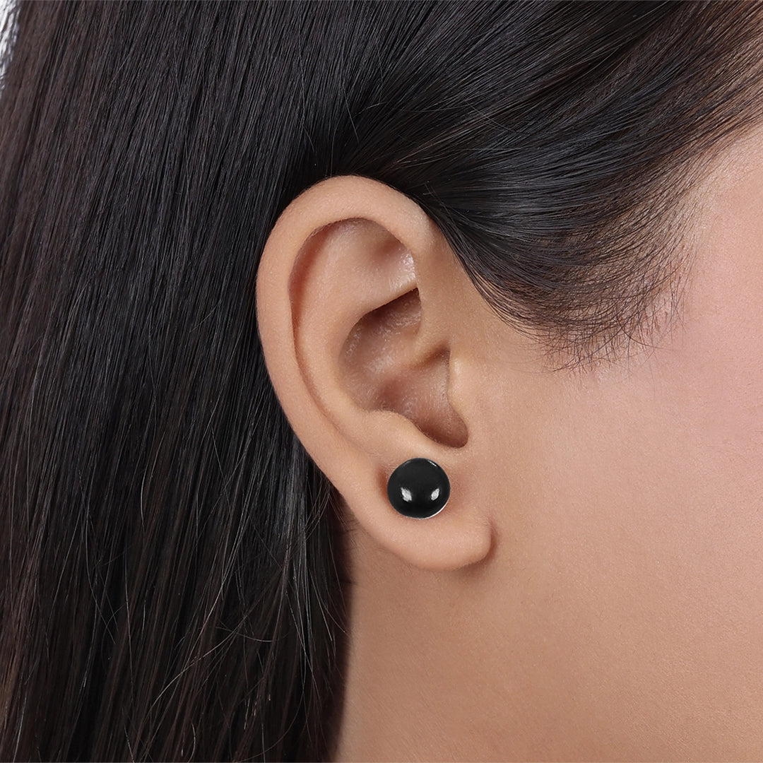 Silver Earrings - Pure Silver Earrings &#8211; Ebony Nightfall Pearl