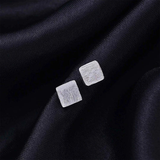 Silver Earrings - Pure Silver Stud &#8211; Square Shaped Goodie