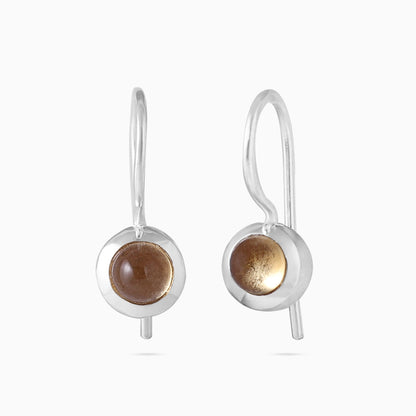 Silver Earrings - Pure Silver Earrings &#8211; Made With Tiny Tiger-Eye Stone