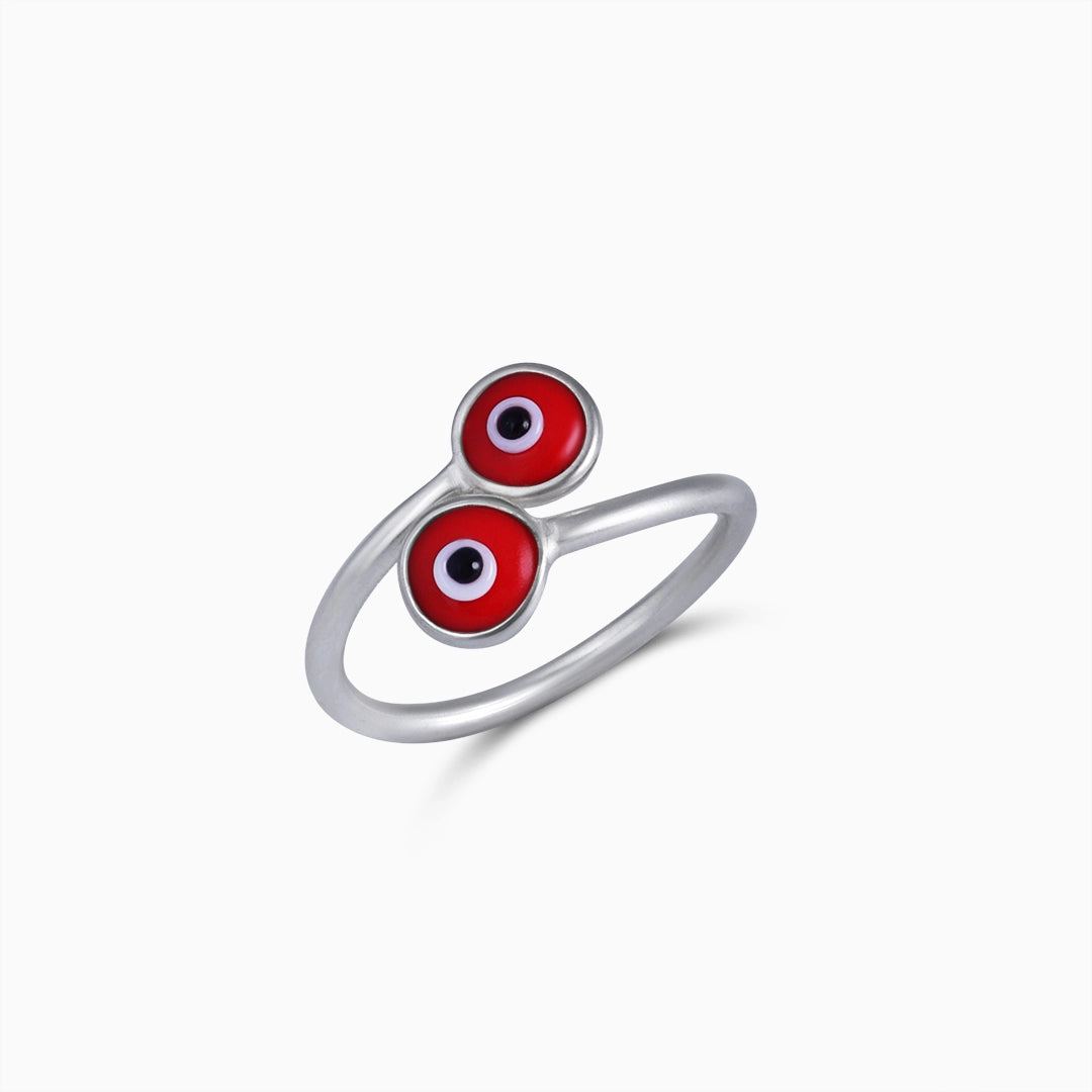 Silver Rings - Pure Silver Ring &#8211; Fearless Red Evil Eye Stone