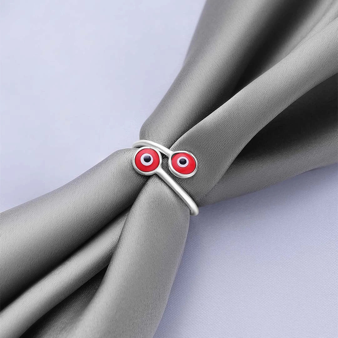 Evil Eye Ring - Pure Silver Ring &#8211; Fearless Red Evil Eye Stone