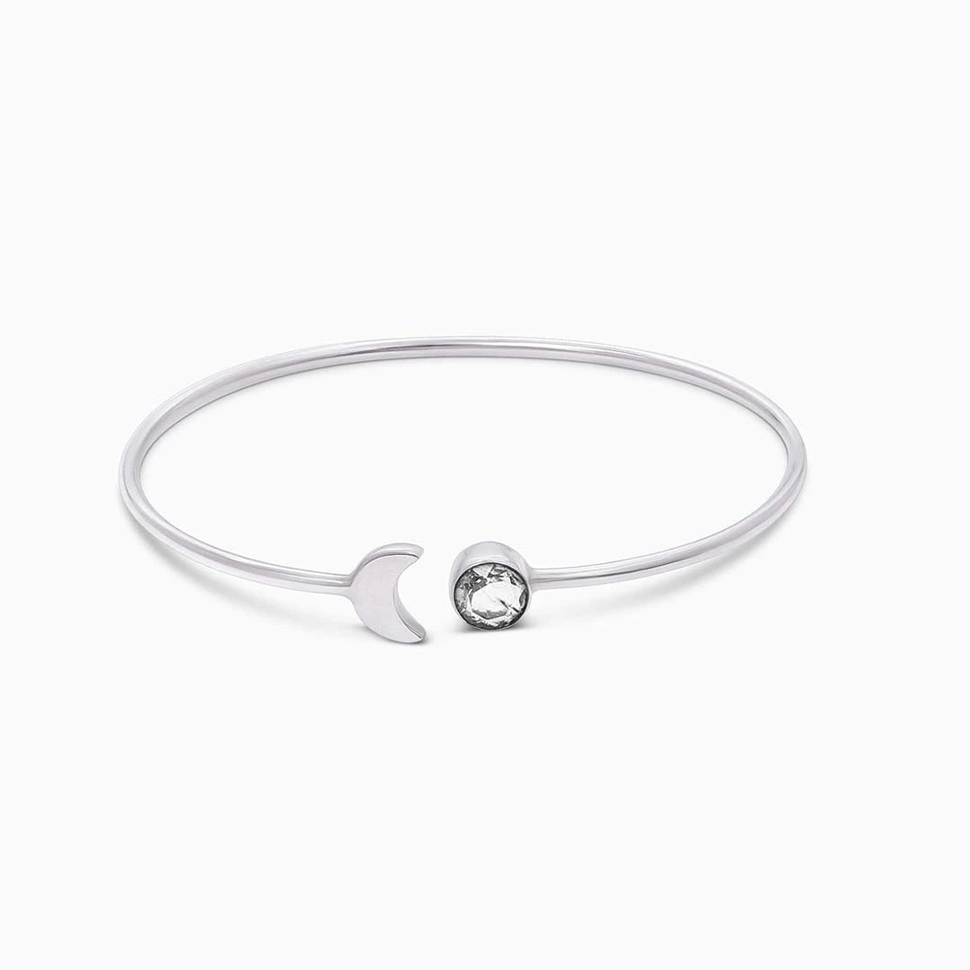 Silver Charm Bracelets - Pure 925 Silver Bracelet &#8211; Simple Magical Moonstone Design