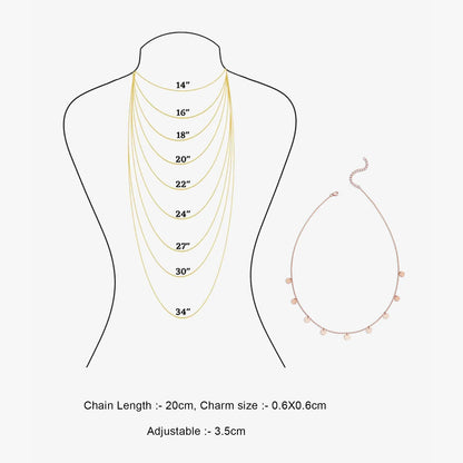 Rose Gold Plated Circular Charm Rope Chain