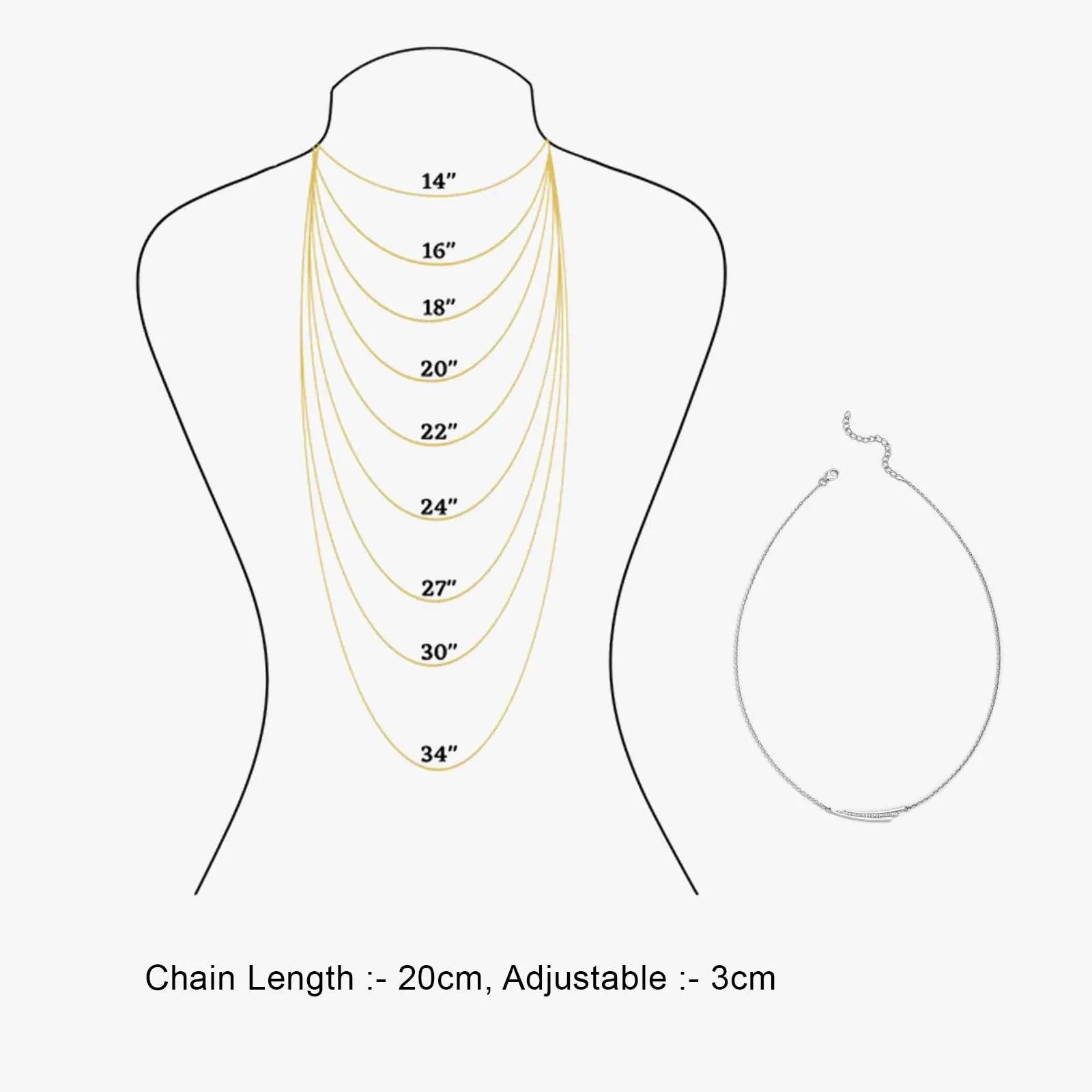 CZ Layered Swing Silver Necklace