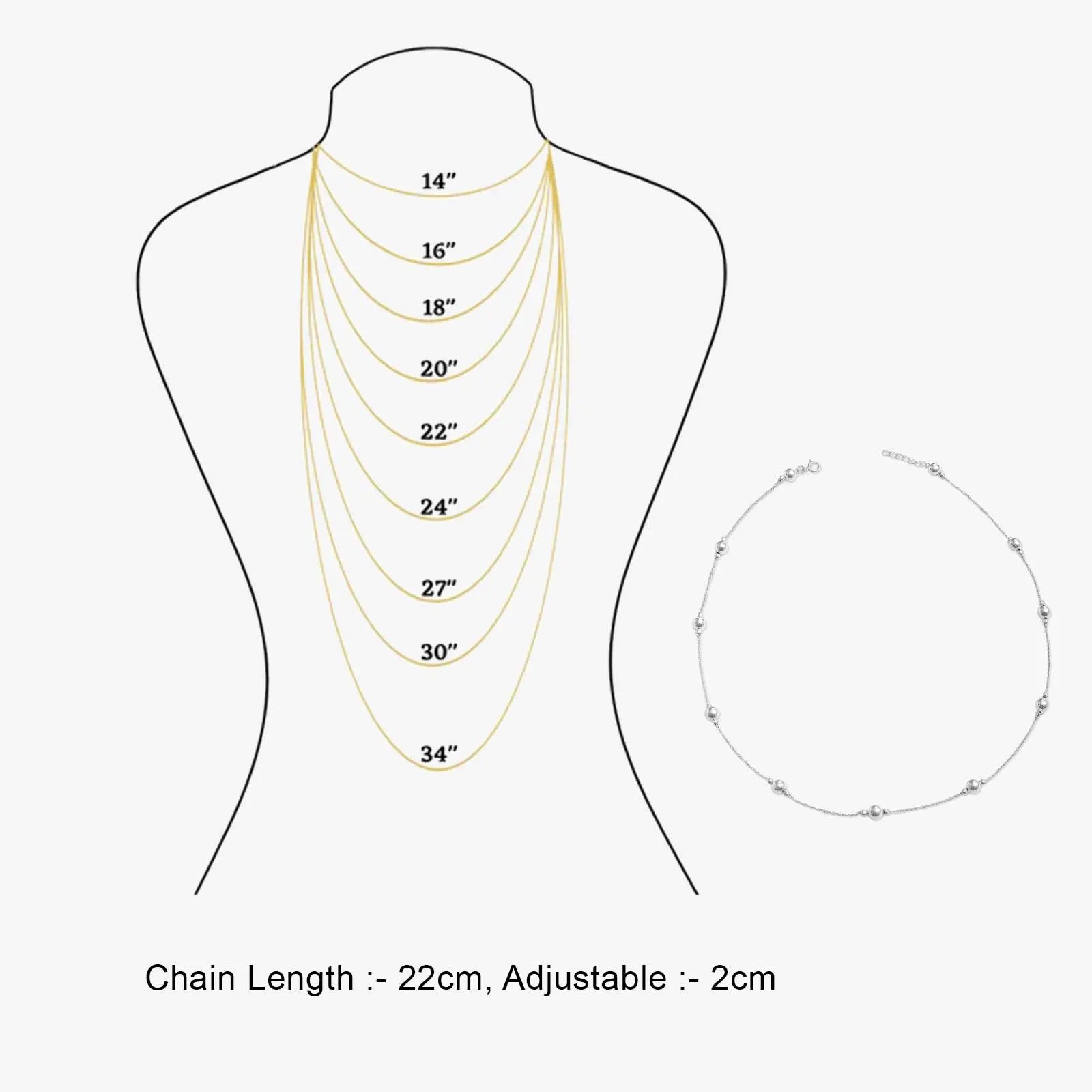 Classic Silver Rope Chain with Beads