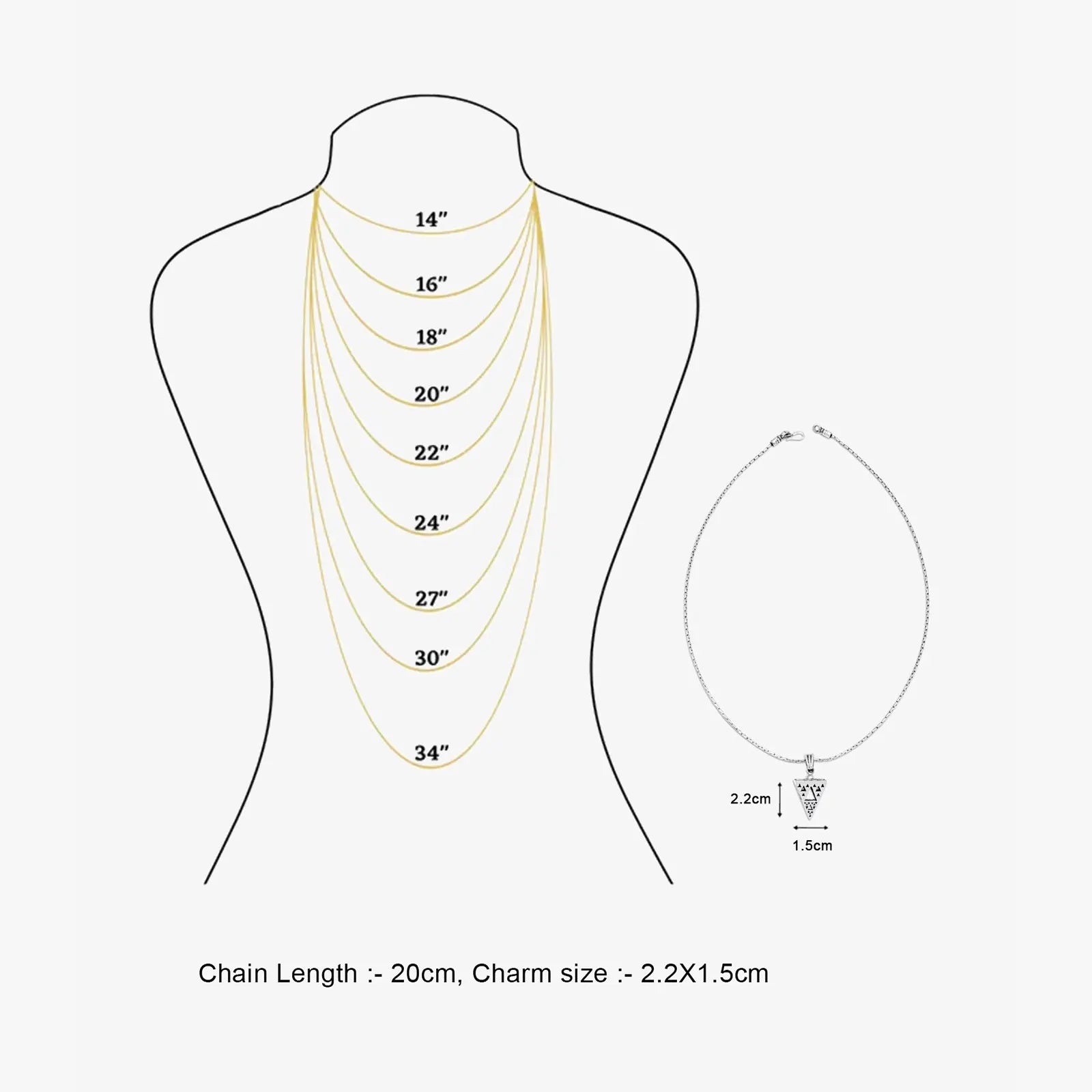 Pyramid Design Triangle Silver Pendant