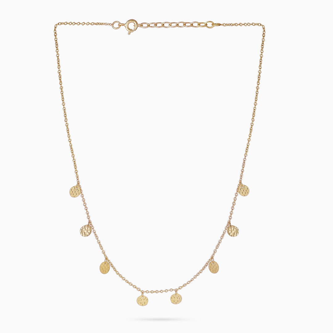Long Necklace - Pure Silver Necklace &#8211; Array Of Gold Coins