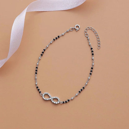 Silver anklets - Pure 925 Silver Anklet &#8211; Made With CZ Infinity