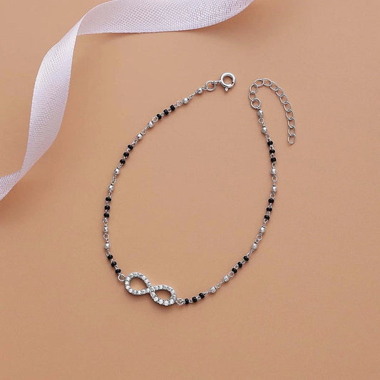Silver anklets - Pure 925 Silver Anklet &#8211; Made With CZ Infinity