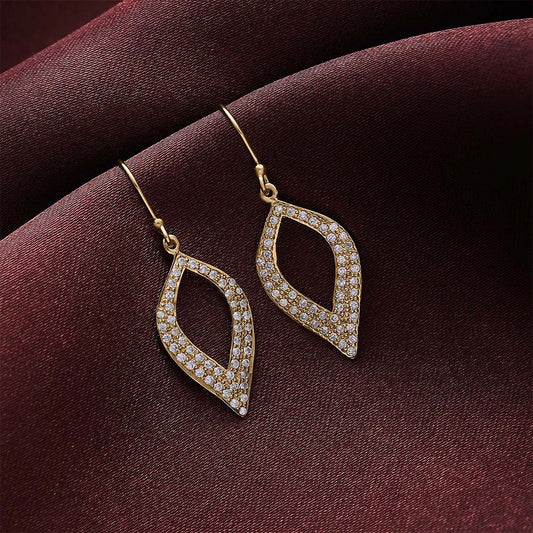 Drop Earrings - Pure Silver Gold Earrings Odyssey of Cubic Zircon