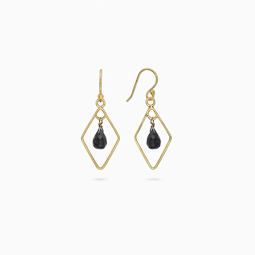 Great Summer Sale - Pure Silver Earrings &#8211; Contemporary Gold Oynx Model