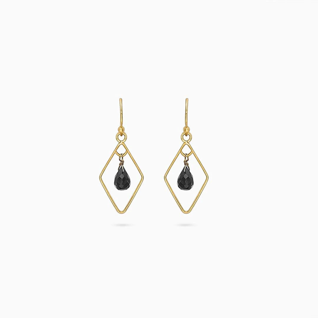 Silver Earrings - Pure Silver Earrings &#8211; Contemporary Gold Oynx Model