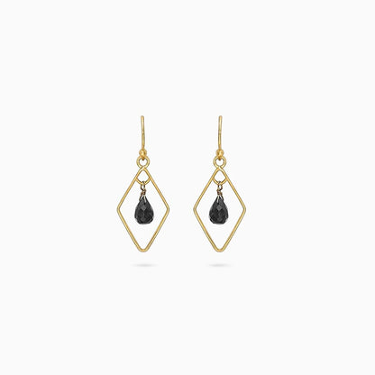 Silver Earrings - Pure Silver Earrings &#8211; Contemporary Gold Oynx Model