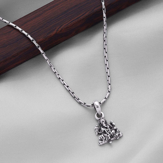 Ganesh Pendant - Pure 925 Silver Pendant &#8211; Oxidised Prince Ganesh Chain