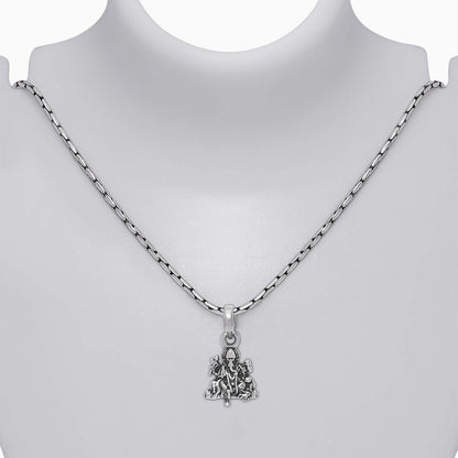Silver Pendants - Pure 925 Silver Pendant &#8211; Oxidised Prince Ganesh Chain