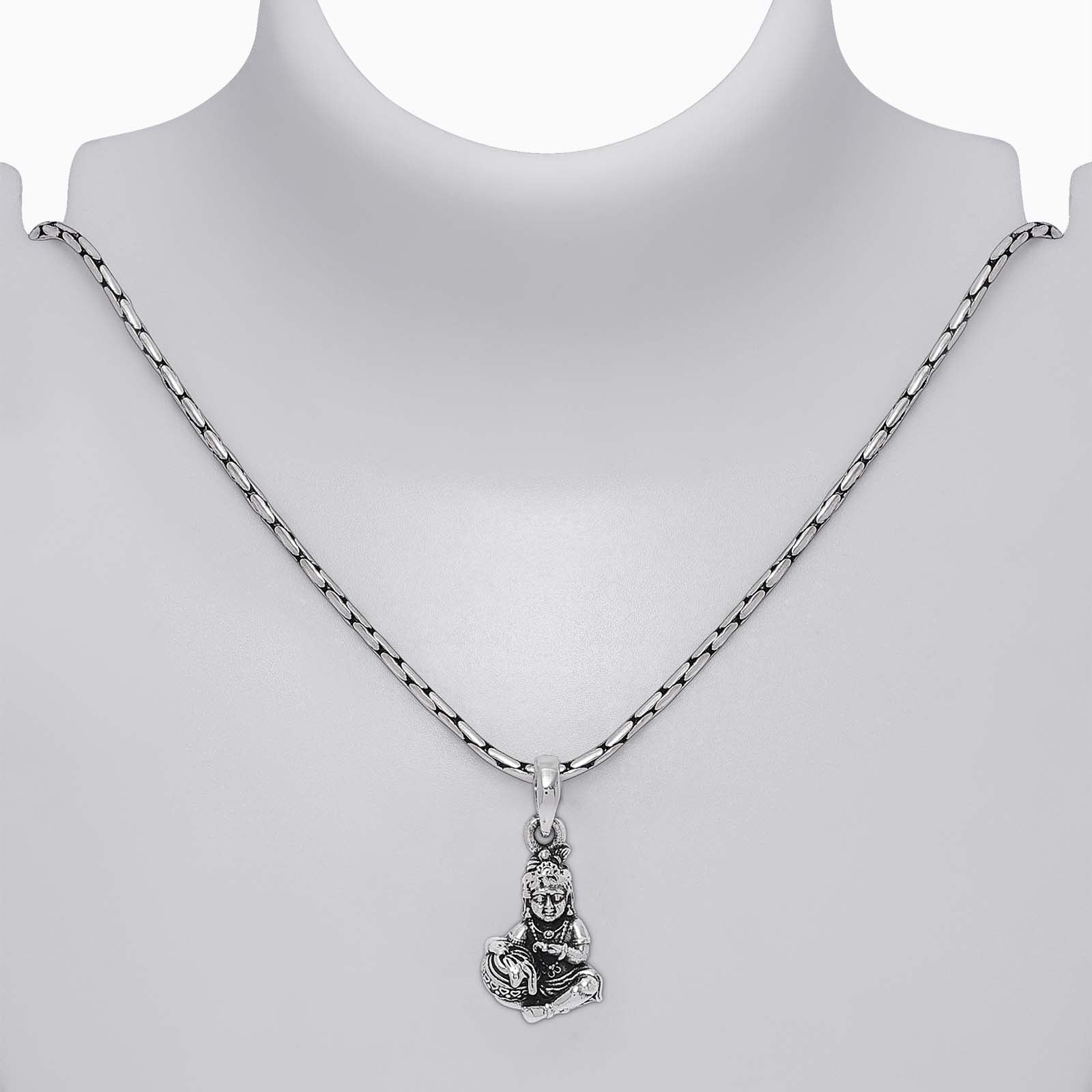 krishna pendant - Pure 925 Silver Pendant &#8211; Rustic Krishna Oxidized Model