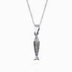 925 sterling Silver Antique Fish Pendant