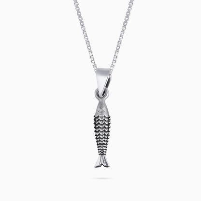 Couple Pendant - Pure Silver Pendant &#8211; Antique Fish Shaped Design
