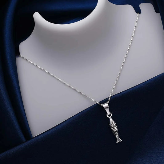 Contemporary Jewellery - Pure Silver Pendant &#8211; Antique Fish Shaped Design