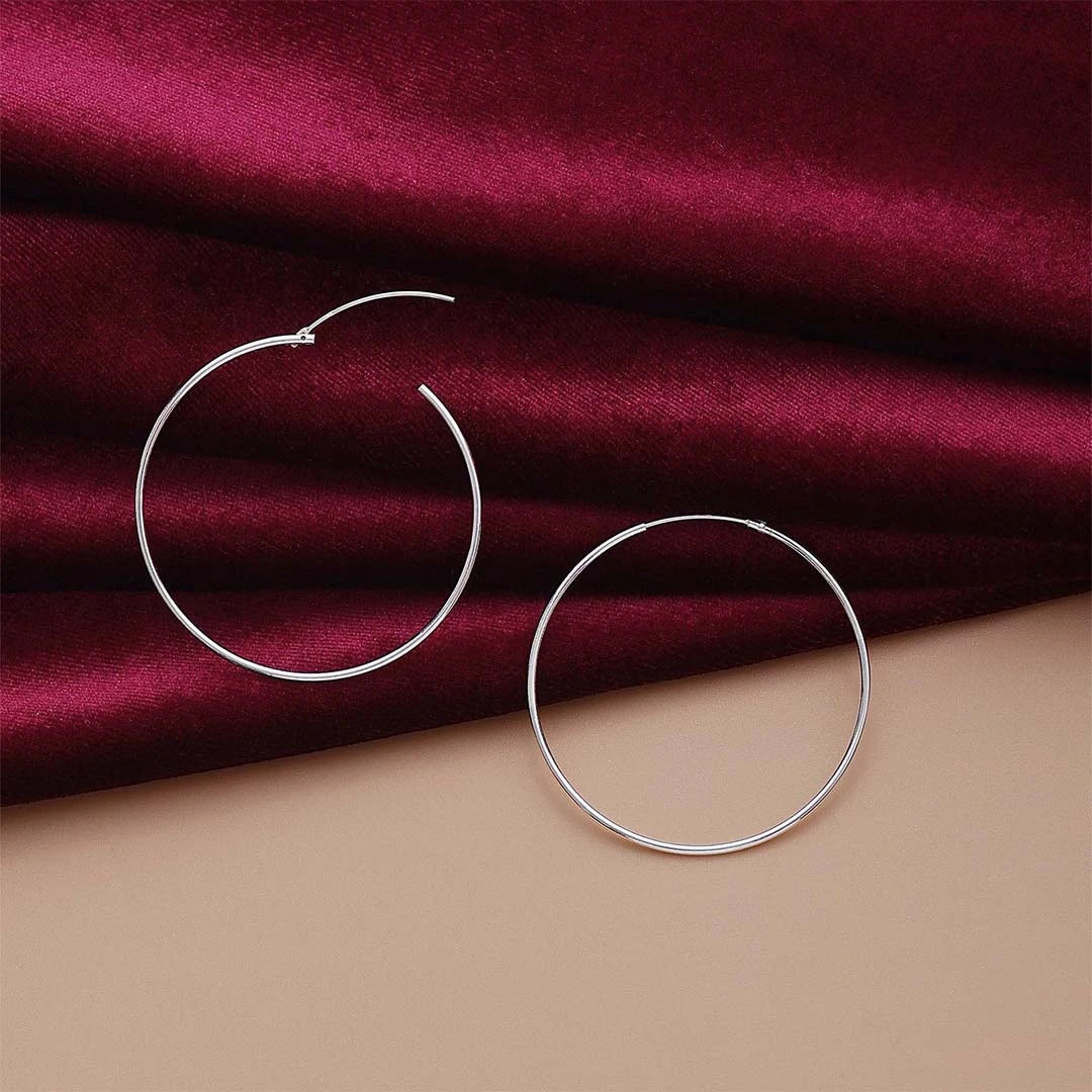 Silver Earrings - Pure Silver Earring &#8211; Dreamy Reverie Hoop