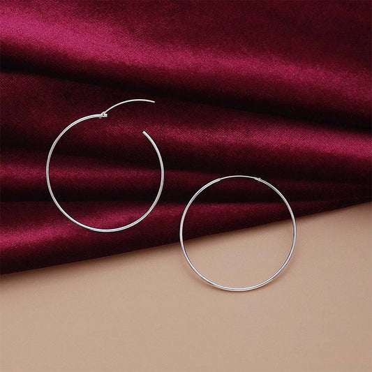 Silver Earrings - Pure Silver Earring &#8211; Dreamy Reverie Hoop