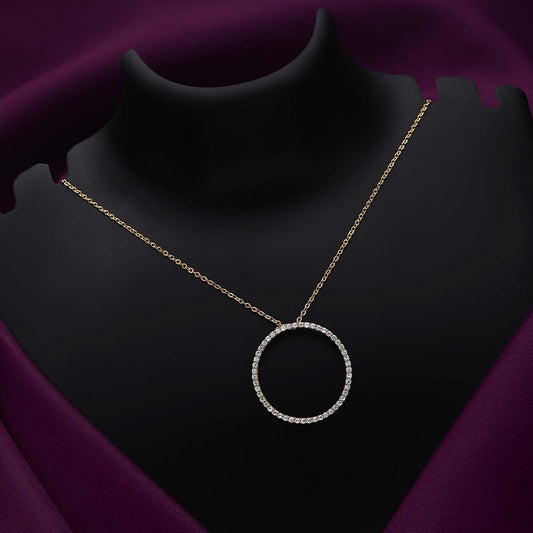 Silver Pendants - Pure Silver Necklace &#8211; Round Rich CZ Pendant Design