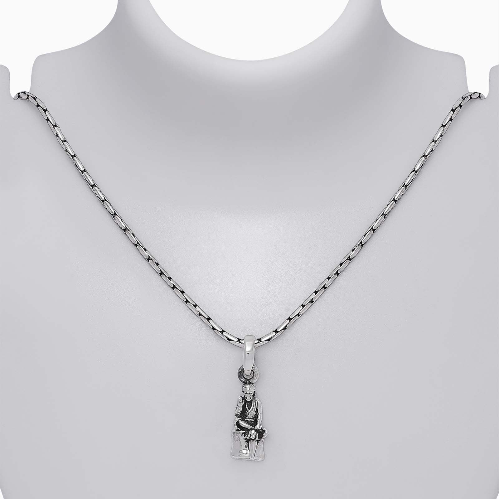 Spiritual Pendant - Silver Sai Baba Locket &#8211; Blessed With Sai Baba