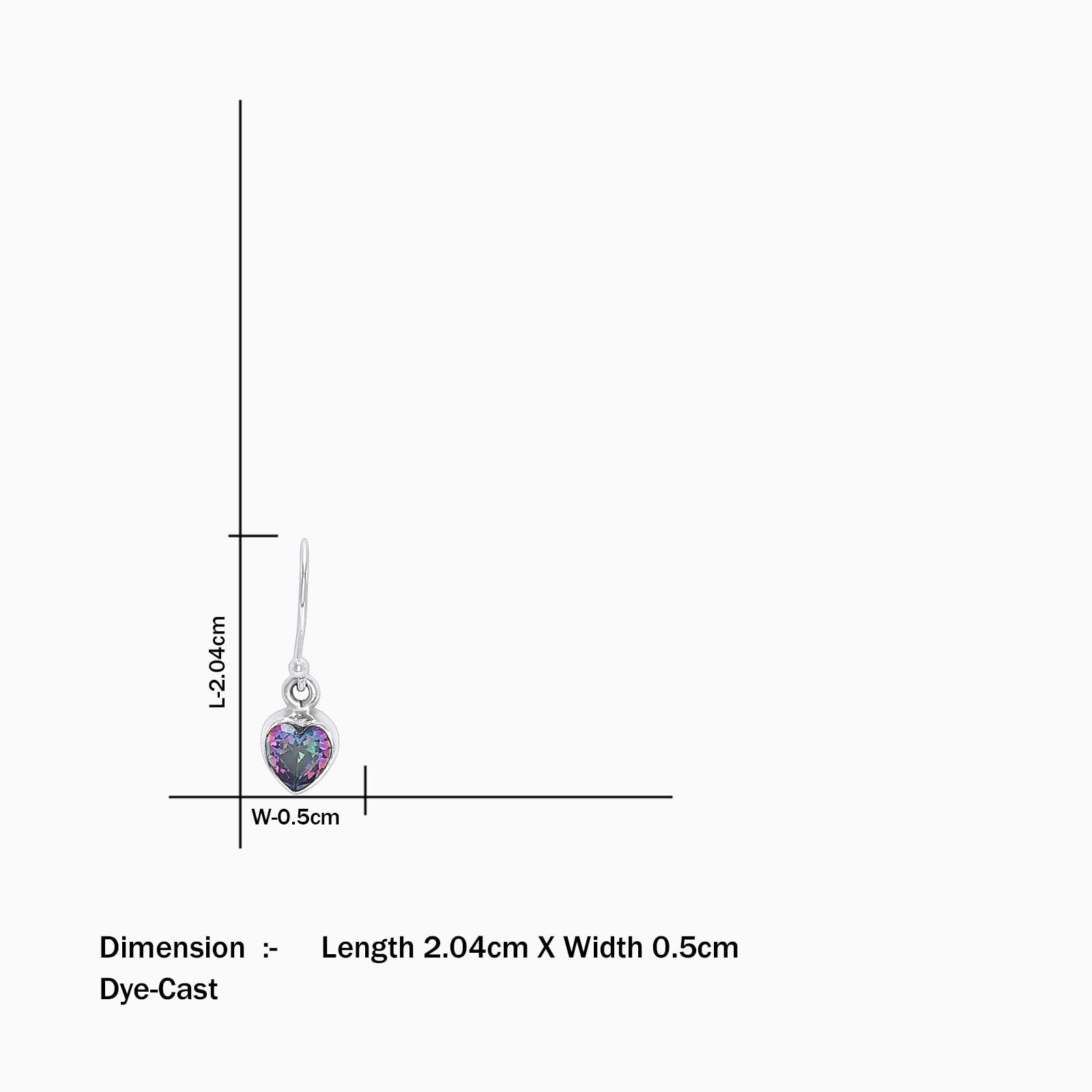 silver hoop earrings - Pure Silver Earrings &#8211; Hoop With Purple-Blue CZ Heart Stone
