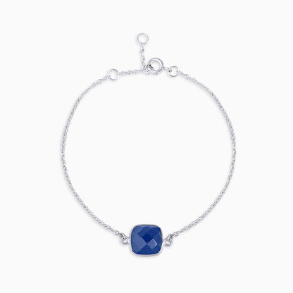 Blue Stone Bracelet - Pure  Silver Bracelet &#8211; Blue Lapis Stoned Chain