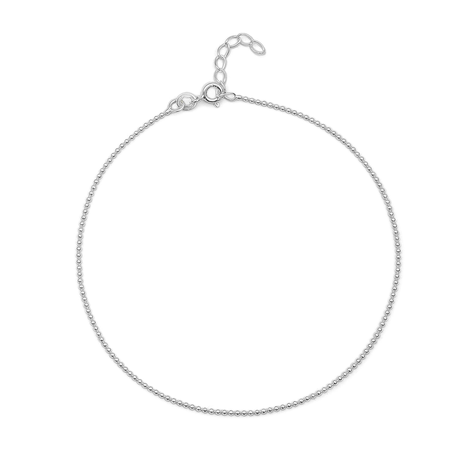 Silver anklets - Pure 925 Silver Anklet &#8211; Made With Slim Silver Beads